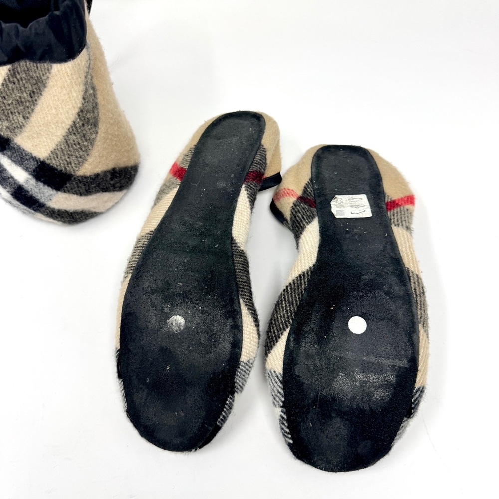 Burberry London Plaid Foldable Ballet Flats Archive Nova Check Beige/Black/White - Picture 6 of 8